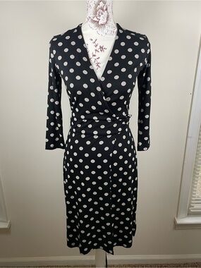 Sade New York Black Dress with White Polka Dots